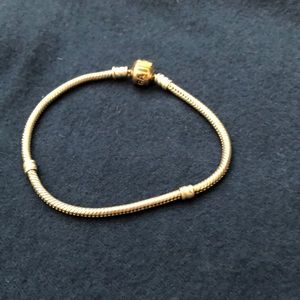 Authentic Pandora 2 tone bracelet with barrel 14k gold barrel clasp. Circa 1998